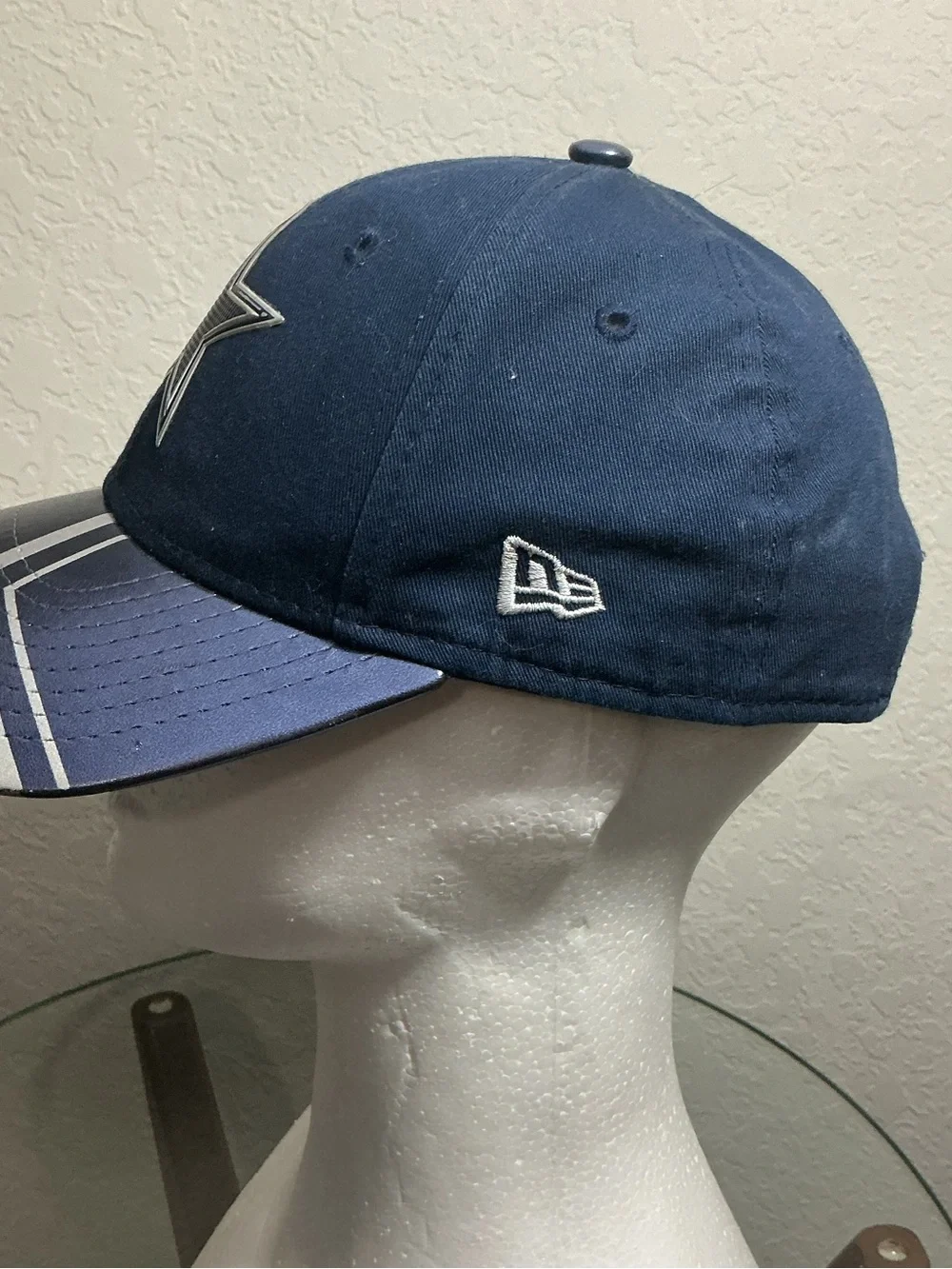 🏈 Dallas Cowboys New Era 9FORTY Strapback Hat Faux Leather Brim Youth Navy